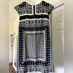 Mango Navy and White Patterned Dress Never Worn